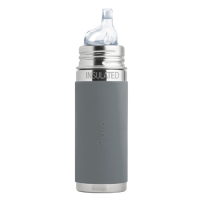 Pura Kiki 9oz Vacuum Insulated Sippy Bottle - Slate Grey Sleeve